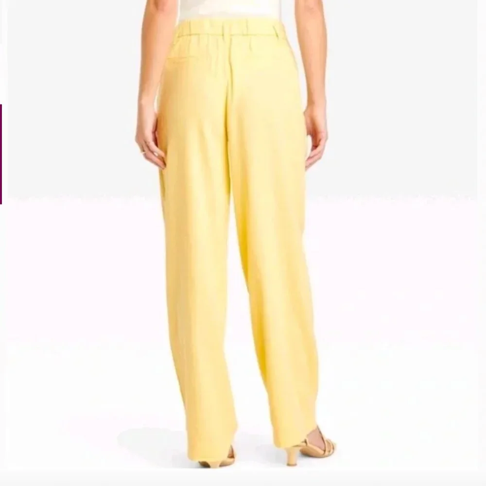 A New Day Yellow Linen Blend Pants - women's 6 - Picture 3 of 9